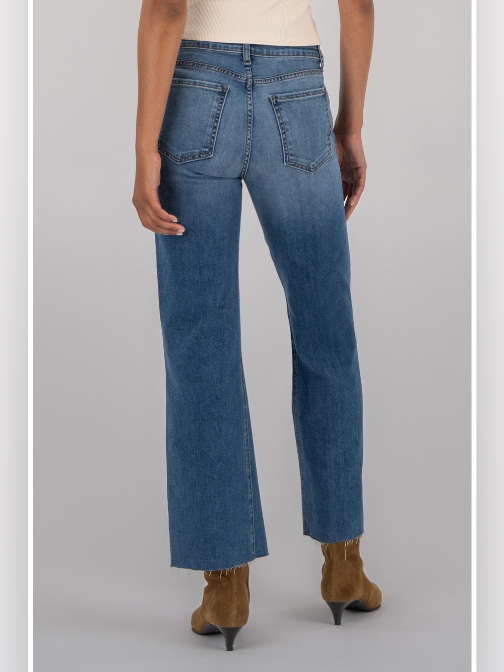 Kut From The Kloth Kelsey Raw Hem Kick Flare Jeans Size 8 - Picture 6 of 12